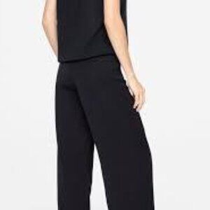 NEW Sarah Pacini CHLOE Womens Pants Size XL 12 Wide Leg Italy Black Stretch $625